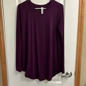 Zenana Outfitters Deep Purple Long Sleeve Tee